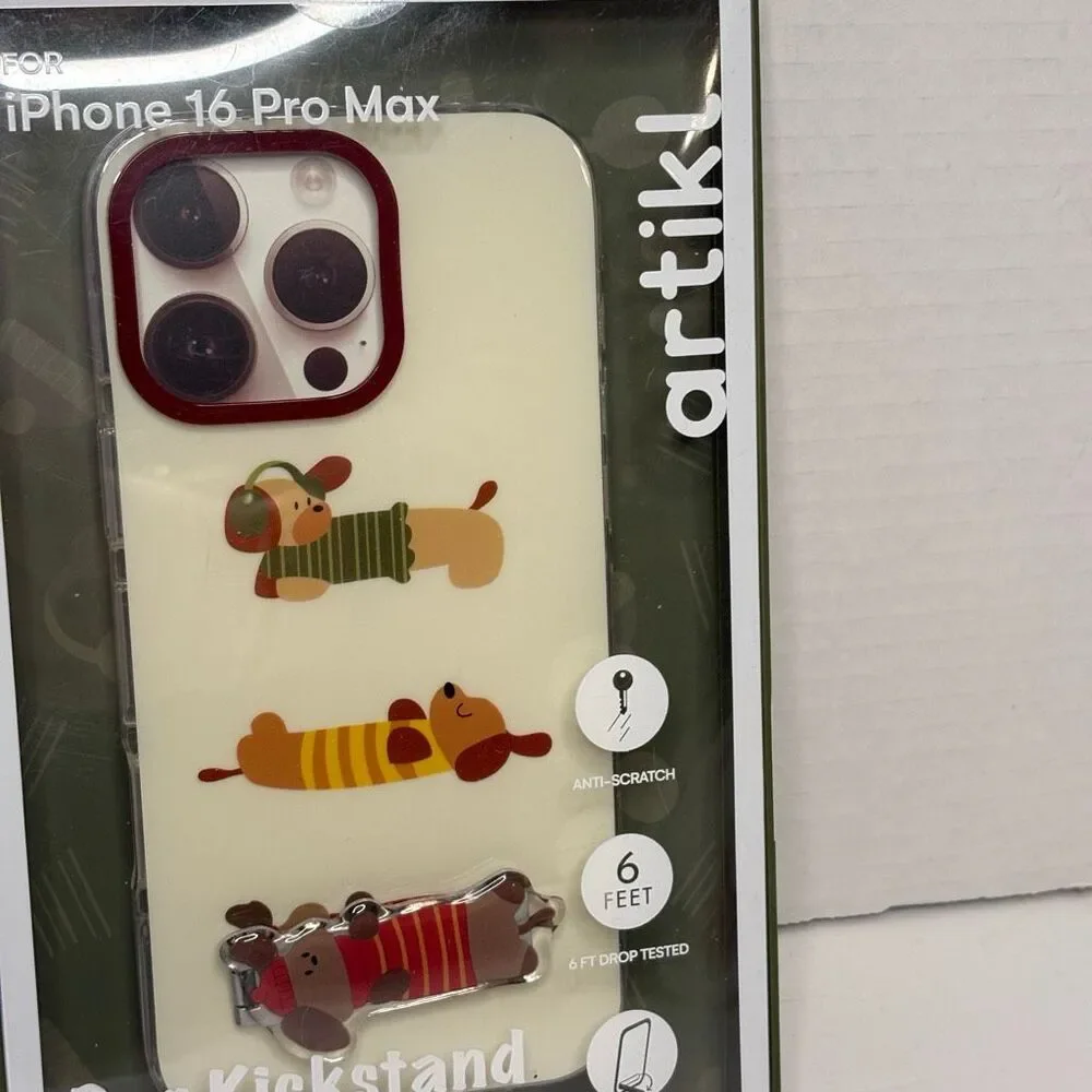 Artikl Dachshund Weiner Dog Winter Theme Kickstand iPhone 16 Pro Max Phone Case